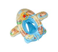 Kids Animal Swimming Float Ring with Steering Wheel - Capybara Inflatable Water Seat, Thickened Cartoon Summer Pool Tube for Boys Girls Aged 1-5, PVC Raft Unit 1 Piece Item