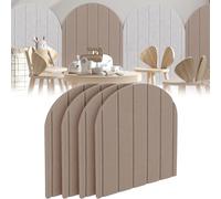 Kid's Anti Collision Wall Padding,4 Pcs 32x43cm Felt 3D Wall Stickers Self Adhesive Upholstered Wall Panels for Bedrooms,Children's Room,Dance Club (Camel)