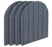 Kid's Anti Collision Wall Padding,4 Pcs 32x43cm Felt 3D Wall Stickers Self Adhesive Upholstered Wall Panels for Bedrooms,Children's Room,Dance Club (Dark Grey)