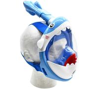 Kids ANTI-FOG Full Face Swimming Mask - BLUE Shark - Adjustable Pool Snorkel