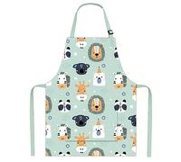Kids Apron Adjustable Strap for Boys and Girls 100% Cotton, Blue Toddler Chef Apron with Pocket for Kitchen Cooking Baking Painting and Craft(S, 3-5 Year-Old)