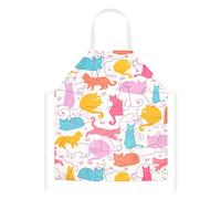 Kids Aprons, Cute Cartoon Kitchen Cooking Baking Apron for Boys and Girls, Children's Apron for Art Painting Gardening (cats apron for kids)