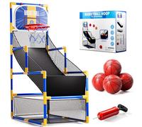Kids Arcade Basketball Game Set with 4 Balls and Air Pump, Indoor Outdoor Basketball Hoop Sports Toy Gifts for Kids Boys Girls 3-12 Years Old, Ideal for Competition and Carnival Party Games