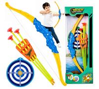 Kids Archery Set Bow and Arrow Toy with Suction Cup Arrows & Target Board, Indoor Outdoor Shooting Game, Safe Archery Toy for Boys & Girls Age 3+ Gift