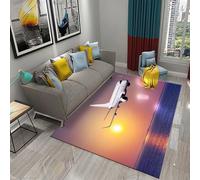 Kids Area Rugs Educational Airplane Flying In The Sky Play Mats 120 X 160 Cm, Non Slip Rug Children Crawling Rugs Floor Mat For Playground Kids Room Bedroom Playroom -95009918305