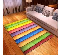 Kids Area Rugs Educational Colored Wood Grain Play Mats 60 X 90 Cm / 23.6" X 35.4", Non Slip Rug Children Crawling Rugs Floor Mat For Playground Kids Room Bedroom Playroom -5Q4J2E4I2P0K2V1X3O0X