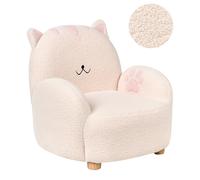 Beliani Kids Armchair Cat ZOAR Boucle Off-White, White
