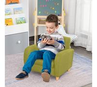 Kids Armchair Child Sofa Chair Toddler Couch with Padding Seat Wood Frame HOMCOM Green One Size