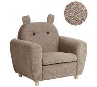 Kids Armchair Hippo MARIBO Boucle Brown