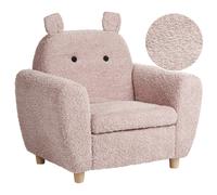 Kids Armchair Hippo MARIBO Boucle Pastel Pink