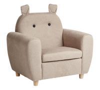 Kids Armchair Hippo MARIBO Fabric Taupe