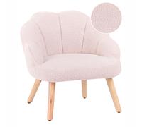 Beliani Kids Armchair MILAND Boucle Pastel Pink, Pink