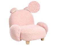 Beliani Kids Armchair Rabbit KANNA Boucle Pastel Pink, Pink