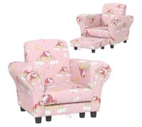 Aiyaplay Kids Sofa Set Toddler Armchair With Footrest, Children Chair, Pink