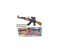 Kids Army AK-47 Assault Rifle Toy Swat Gun With Light Sound-Vibration