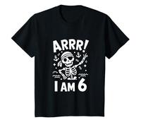 Kids Arrr I Am 6 Pirate Birthday for a Boy T-Shirt