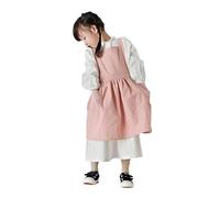 Kids’ Art Crafts Aprons Cotton Linen Children’s Smocks with Pockets Boys Girls Lovely Cooking Baking Bib Apron with Adjustable Strap Art Sleeveless Pinafore for Kitchen Cook Gardening DIY Painting