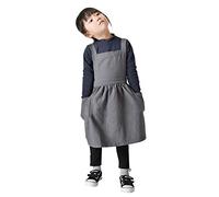 Kids’ Art Crafts Aprons Cotton Linen Children’s Smocks with Pockets Boys Girls Lovely Cooking Baking Bib Apron with Adjustable Strap Art Sleeveless Pinafore for Kitchen Cook Gardening DIY Painting