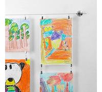 Kids Art Display for Wall (48 Clips - 10ft Wire) Artwork Display for Kids Art - Art Hanging System with Clips Picture Hanger Child // Willow & Eva