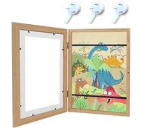 Kids Art Display Frames, Front Opening Changeable A3 Picture Frame for Children's Artwork, Holds 150 Drawings, Wood Crafting Frame, 1 Pack