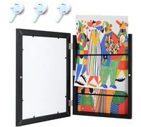 Kids Art Display Frames, Front Opening Changeable A3 Picture Frame for Children's Artwork, Holds 150 Drawings, Wood Crafting Frame, 1 Pack