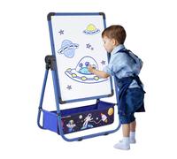 Kids Art Easel with 29.5inch-44inch Height Adjustable Whiteboard&Chalkboard,Double Sided Easel 360° Rotating Standing Art Easel for Kids (Blue)