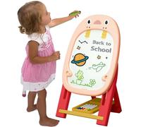 Kids Art Evenel Easel for Kids, Permanent Art Board | Double-Sided Magnetic Board and Educational Board, Height Adjustable Wooden Easel with Paper Roll, ST Tray