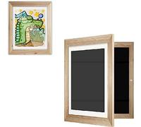 Kids Art Frame Natural Wood color, 12x16.54 Kids Artwork Front Opening Changeable Display Kids School Work Keepsake Storage-Kids Artwork Frames Holds More Than 100pcs Kids Drawing Craftin