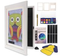 Kids Art Frame with Colouring Kit - For Drawings, Projects, School Picture Work, Changeable Display Holds Up to 150 Pieces of Artwork