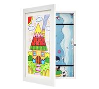Kids Art Frames - A4 Photo Frame for 150 Pictures with Front Aperture, Kids Artwork Display Frame with Mount for Hang Display Children's Drawings, Art Projects White