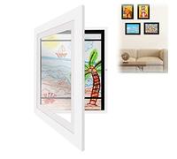 Kids Art Frames,a4 Picture Frames For Wall,Little Davinci Wooden Picture Frame for 50 Pictures,Kids Art Frame Picture Frames for Multiple Pictures Display or Hang Your Kids Artwork (White)