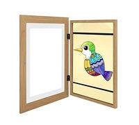 Kids Art Frames Front Opening, Changeable Artwork Frame for Picture Dispaly, A4 Artwork Frames for Children Art Projects, Children Drawing, Hanging Art, Portfolio&Drawing Storage,Holz,1pcs
