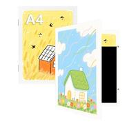 Kids Art Frames, Front Opening Picture Frames with Changeable Display, Holds 50 Artworks, Perfect for 3D Picture, Crafts, Children Drawing, Hanging Art, Portfolio (White, A4-2 Pack)