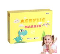 Kids Art Markers - Permanent Acrylic Paint Pen Set with 12/24/36 Vibrant Colors, Quick-Drying Water-Based Markers with Soft Tips for Canvas, Glass, Wood, Paper, Diy Crafts, School Projects