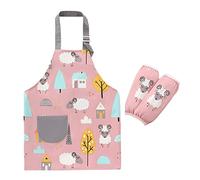 Kids Art Smock - Children Aprons for Cooking,Waterproof Baby Apron with Sleeves Anti-dirty Painting Clothes Special for Crafts Art Gardening Eating Cooking Baking