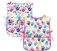 Kids Art Smock Girls Boys Artist Painting Apron with Pockets Sleeveless Smocks for Child 2-7 Years