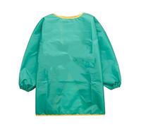 Kids Art Smocks Painting Plain Aprons for Children Waterproof Apron Overalls Artist Smock Long Sleeve Boys Rain Coat Reusable Raincoat Trousers Cycling Cartoon Rain Wear Ponchos (Green, 6-7 Years)