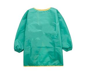 Kids Art Smocks Painting Plain Aprons for Children Waterproof Apron Overalls Artist Smock Long Sleeve Boys Rain Coat Reusable Raincoat Trousers Cycling Cartoon Rain Wear Ponchos (Green, 6-7 Years)