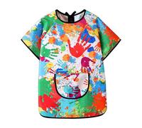 Kids Art Smocks,Short Sleeve Children Smock,Waterproof Anti-Oil Kids Apron,with Pockets Art Smock Toddler Girl Boys Apron Painting Short Sleeves Baby Girl Long Sleeve Shirts (Green, 4-5 Years)