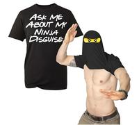 Kids Ask me About My T Shirt Inside Out Designs Kids Favourite Designs School wear Ninja! Unisex Kids Adult Tee top (Black, XL)