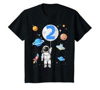 Kids Astronaut 2nd birthday space boy 2 years Spaceship UFO T-Shirt