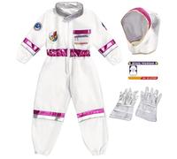 Kids Astronaut Costume, Unisex Astronaut Costume Cosplay Toys, Space Adventure Outfit with Astronaut Helmet Bag and Gloves, Spaceman Jumpsuit Fancy Dress for Girls or Boys World Book Day Gift
