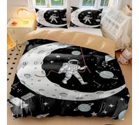 Kids Astronaut Moon Duvet Cover Cartoon Starry Sky Galaxy Adventure Bedding for Boys Girls - Soft Space Bedding (style5,King 240x220cm+65x65cm*2)