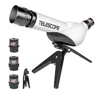 Kids Astronomical Telescope for Science Education Beginners Young Students Learning Tool with Magnifying Glass and Experiment (White, One Size)