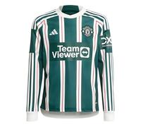 Kids Away Football Shirt Green 2023-2024 Man Utd Long Sleeve Soccer Jersey Top