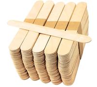 Kids B Crafty 50 Jumbo Lollipop Sticks - Large Wooden Popsicle and Craft Sticks - 150mm x 19mm Natural Wooden Lolly Sticks for Crafting and Plant Labels.