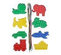 Kids B Crafty 8 Threading Toys Shapes Animals And Transport Lacing Toy - Fine Motor Skills - Toddler Resources - Animal Games - Early Years - Fun Activities