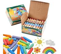 Kids B Crafty Chunky Chalk - 72pcs Washable Pavement Chalk for Kids | 8 Colours for Sidewalk, Garden, Playground Art & Outdoor Fun
