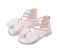 Kids Baby Girl Sandals Fashion Rhinestone Bow Roman Sandals Dress Princess Shoes Little Kid / Big Kids, pink, 10.5 UK Child