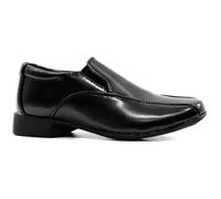 Kids Back to School Shoes Easy Fastening Extra Comfort Durable & Stylish Casual Formal Dress Boots for Boys All-Day Wear (Black Slip On Twin Gusset, UK 2)